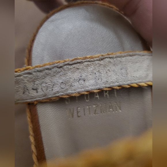 Stuart Weitzman Natural Woven Wedges Espadrilles Shoes M 10 - Picture 5 of 6